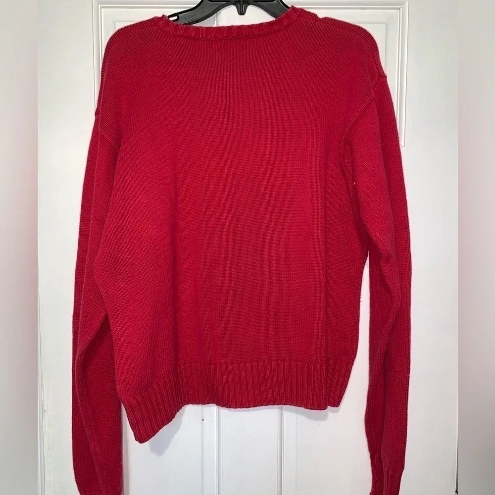 Polo Ralph Lauren Mens XL Crewneck Sweatshirt Red 1990s Pullover y2k